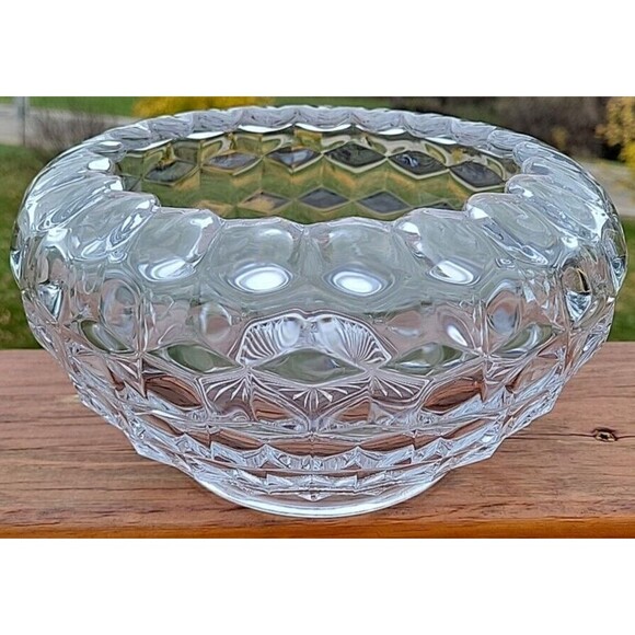 Vintage Fostoria American Glass Crystal Cupped & Footed 7-1/2 Inch Bowl - Picture 12 of 12
